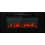 Klarstein - Cheminée Electrique Encastrable, Chauffage Electrique de 1800W, Fausse Cheminée Decorative Murale avec Effet Flamme en led, Télécommande