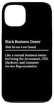 iPhone 13 Black Business Owner Funny Definition Entrepreneur Case