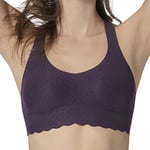 Sloggi Women's Zero Feel Lace Top Bra, Blackcurrant Juice, S