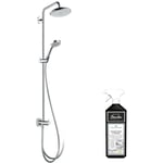 Colonne de douche ou bain douche sans robinetterie Hansgrohe Croma 220 chromée + nettoyant Briochin