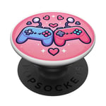 Gamer vidéo Saint Valentin Coeur Gaming Couple Kawaii Vidéo PopSockets PopGrip Adhésif