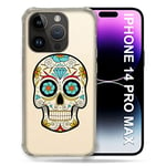 Coque Transparente pour Iphone 14 Pro Plus (6.7) Tete Mort Color