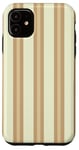 Coque pour iPhone 11 Beige Tan rayé Esthétique Girly Preppy Rayures Crème