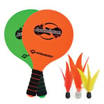 Schildkröt Jazzminton Set, 2 Raquettes, 3 Birdies, Balle LED pour Jouer pour la Nuit, Set de Raquettes de Plage, Très Amusant