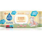 GoWipes Cleanse & Cream Sweet Almond Milk Milde vådservietter til babyer Med Aloe Vera 0+ 50 stk.