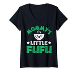 Womens Mommy's little Fufu Design for your Fufu child V-Neck T-Shirt