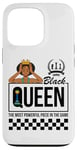 Coque pour iPhone 13 Pro Black Queen The Most Powerful Piece Jeu d'échecs Melanin Women