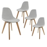 MEDYNA - Lot de 4 Chaises Scandinaves Grises