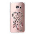 Evetane - Coque Silicone Compatible Samsung Galaxy S7 Edge - Protection Intégrale 360, Fine et Transparente - Coque Avant & Arrière - Haute Résistance - Attrape Coeur