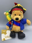 Disney Winnie The Pooh Plush Soft Toy Beanie Pirate Pooh Parrot 8” New Retired