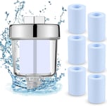 Filtre de douche, Filtre à eau de Douche avec 6 Cartouches Filtre Douche Anti Calcaire, Filtre à Eau Pommeau de Douche pour une Filtration Efficace des Impuretés Dans L'eau