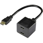 Renkforce - Adaptateur y hdmi RF-4212177 [1x hdmi mâle - 2x hdmi femelle] 20.00 cm noir contacts dorés