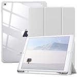 TiMOVO Étui Compatible avec Nouvel iPad 9ème Gén 2021, iPad 8ème Génération 2020, iPad 7ème Génération 10.2" 2019, Coque de Protection avec Porte-Crayon, Réveil/Veille Automatique, Gris Clair