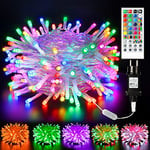 BrizLabs Guirlande Halloween Décoration Extérieur, 20M 200 LED RGB Guirlande Lumineuse Sapin de Noël Électrique Changement de Couleur 44-Touches Télécommande pour Intérieur Chambre Soirée Jardin