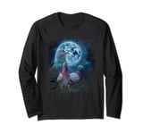 Funny Pigeon Shirt - Funny Pigeons Howling at the Moon Long Sleeve T-Shirt