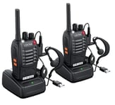 Esynic 2 Pcs Walkie Talkies Rechargeable 2 Way Radio PMR446 License Free LED