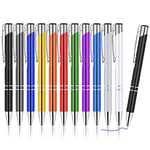 AUAUY 12PCS Stylo Bille, Encre Bleu Stylos Personnalisés à Bille Rechargeables, Baril en Acier Inoxydable Instrument d'Écriture pour Maison, École, Bureau, Cadeau Mariage Invité, Cadeaux de Fête