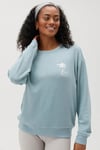 Spiritual Gangster Medium Women's Enjoy The Now Savasana Sweater Stormy Blue New