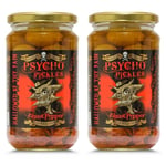 Dr Burnorium Set Of 2 450g Jars Psycho Pickled Onions & Ghost Chilli Peppers