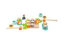 Sevi Set Sushi Jeux de rôle en bois pour enfants. Accessoires Faire semblant de manger de la cuisine pour jouer | 29x7x19cm | Jeux d'imitation | modèle TUE49000