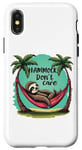 iPhone X/XS Relaxing Sloth Hammock Don’t Care Funny Tropical Palm Tree Case