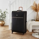 IT Luggage Black & Rose Gold Divinity Soft Shell Suitcase