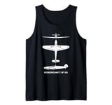 Messerschmitt Bf 109 WW2 Plane Cutout Silhouettes Tank Top