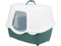 Trixie Davio Top Cat Litter Tray, W/Hood, 56×39×39 Cm, Green/White