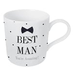 Mad Dots Wedding Mug Cup with Wording & Black Tie - Best Man