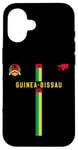 Coque pour iPhone 16 Drapeau Guinée-Bissau, carte silhouette, emblème national