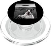 Selfie bouledogue français avec extraterrestre UFO Humour drôle Alien PopSockets PopGrip pour MagSafe