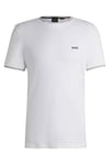 BOSS Mens Taul Stretch-Cotton T-Shirt with Logo and Stripes