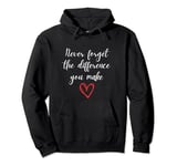 Never Forget The Difference You Make You Are Enough Strong Pullover Hoodie