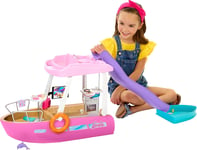 Barbie Dream Boat, Pink Barbie Boat with 6 Play Areas Including Barbie Pool and