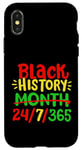 Coque pour iPhone X/XS Mois de l'histoire des Noirs 24/7/365 Hommes afro-américains Pride