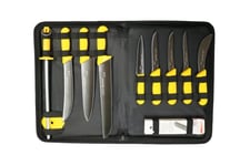 Starrett Professional Knife Set - 11 Pieces Stainless Steel Kitchen Chef Knifes - Yellow Handle