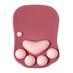 DOBAOJIA Tapis de Souris avec Repose Poignet, Tapis de Souris Ergonomique, Tapis de Souris Chat Kawaii, Tapis de Souris en Gel Silicone, Base Antidérapante, pour la Maison/Bureau/Jeux, Rouge Foncé