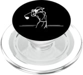 Golf Club One Line Art Dessin Golf PopSockets PopGrip pour MagSafe