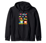 Transportation Trucks Cars Trains Planes Helicopters Toddler Zip Hoodie