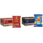 Walkers French Fries Ready Salted Snacks, 21g (Case of 32) & Cheese and Onion Crisps, 32.5g (Case of 32)