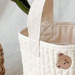 Baby Bottle Storage Bag Cotton Bucket Shape Embroidery Diaper Organizer