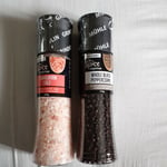 Himalayan Salt 390g and black Pepper 170g=560g with Grinder Set. UK free P&P