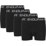 Endurance Burke Boxer Shorts 4-Pack Str. 6-8/128-134 Junior - Komfortabelt Undertøy for Aktivitet i Svart