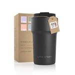 LARS NYSØM Thermo Coffee Mug-to-go 500ml | Tasse de voyage 0.5 litre avec isolation | Tasse thermique étanche en acier inoxydable pour le café et le thé (Carbon Black, 500ml)