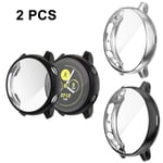 (2-pack) Skärmskyddsfodral Kompatibelt med Samsung Galaxy Watch Active, Silikon Bumper Skyddande Skal Face Cover Transparent+Transparent 40mm