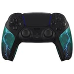 eXtremeRate PlayVital Grips Sticker pour ps5 Manette,Housse Autocollant de Poignée Skins en Caoutchouc pour ps5,Accessoires Antidérapants pour ps5 Manette-Tempête Verte Tonnerre