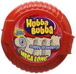 Wrigley's Hubba Bubba Snappy Strawberry Mega Long Chewing Gum 180cm (Pack of 12