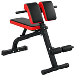 SPORTNOW Banc de musculation pliable banc multifonction pour entraînement complet coussin réglable sur 8 positions pour hyper extension du dos, pompes, noir