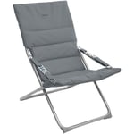 Fauteuil relax de jardin Milos ardoise en acier traité époxy et polyester matelassé - Hespéride