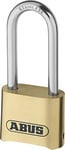 ABUS Combination Lock 180IB/50HB63 - Padlock with high Shackle - Weatherproof - with Adjustable Combination Code - ABUS Security Level 5 - Brass-Coloured